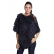 Poncho lapin femme MonCuir gilet K250284-29 bleu marine