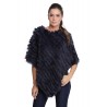 Poncho lapin femme MonCuir gilet K250284-29 bleu marine