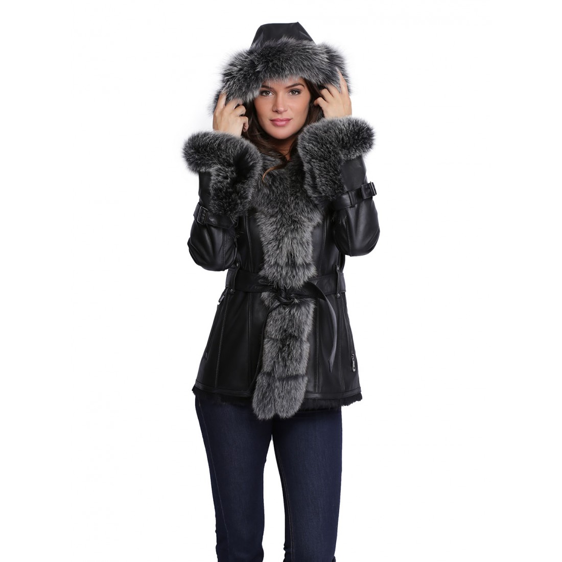 parka veste fourrure femme