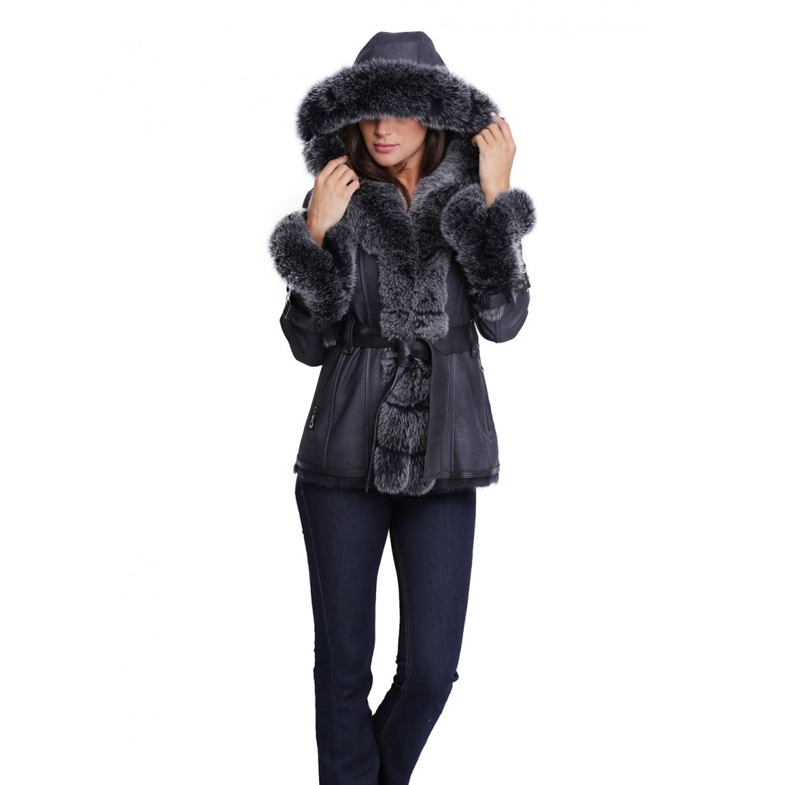 manteau 3 4 fourrure femme