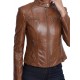 Blouson cuir femme Melodie gold