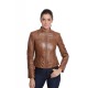 Blouson cuir femme Melodie gold