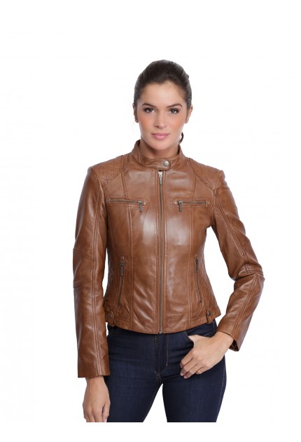 Veste En Cuir Femme, Style Moto, Blouson Cuir Femme, Rocker, Biker Veste CE  Pro