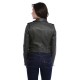 Blouson cuir femme Oakwood Yoko 62326 kaki