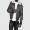 BLOUSON CUIR PILOT JANEIRO REDSKINS GRIS