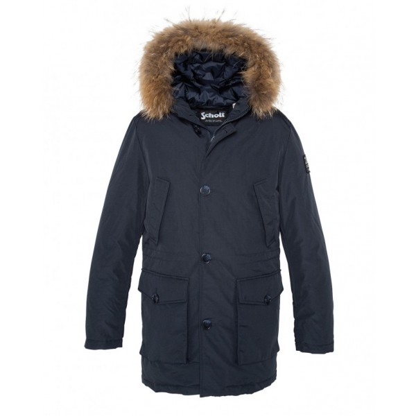 parka schott homme bleu