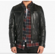 BLOUSON CUIR EMERSON SANDRO DAYTONA HOMME NOIR