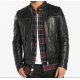 BLOUSON CUIR EMERSON SANDRO DAYTONA HOMME NOIR