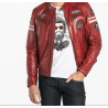BLOUSON CUIR WALKER DAYTONA HOMME ATLAS ROUGE