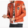 BLOUSON CUIR WALKER DAYTONA HOMME ATLAS ORANGE
