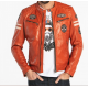 BLOUSON CUIR WALKER DAYTONA HOMME ATLAS ORANGE
