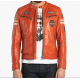 BLOUSON CUIR WALKER DAYTONA HOMME ATLAS ORANGE