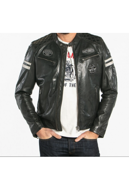 BLOUSON CUIR WALKER DAYTONA HOMME ATLAS NOIR