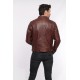 BLOUSON CUIR COLLINS PAOLO DAYTONA HOMME NOIR COGNAC