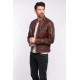 BLOUSON CUIR COLLINS PAOLO DAYTONA HOMME NOIR COGNAC