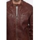 BLOUSON CUIR COLLINS PAOLO DAYTONA HOMME NOIR COGNAC