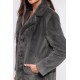 MANTEAU LONG EN FAUSSE FOURRURE A COL REVERS CYBEROAKWOOD GRIS 527