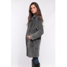 MANTEAU LONG EN FAUSSE FOURRURE A COL REVERS CYBEROAKWOOD GRIS 527