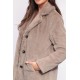 MANTEAU LONG EN FAUSSE FOURRURE A COL REVERS CYBEROAKWOOD BEIGE FONCÉ 625