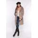 MANTEAU LONG EN FAUSSE FOURRURE A COL REVERS CYBEROAKWOOD BEIGE FONCÉ 625