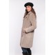 MANTEAU LONG EN FAUSSE FOURRURE A COL REVERS CYBEROAKWOOD BEIGE FONCÉ 625