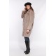 MANTEAU LONG EN FAUSSE FOURRURE A COL REVERS CYBEROAKWOOD BEIGE FONCÉ 625