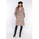 MANTEAU LONG EN FAUSSE FOURRURE A COL REVERS CYBEROAKWOOD BEIGE FONCÉ 625