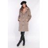 MANTEAU LONG EN FAUSSE FOURRURE A COL REVERS CYBEROAKWOOD BEIGE FONCÉ 625