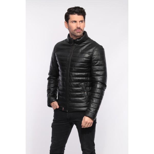 doudoune cuir homme