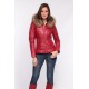 DOUDOUNE CUIR JELLY OAKWOOD FEMME ROUGE 539