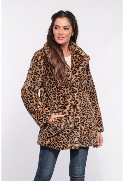 MANTEAU EN FAUSSE FOURRURE USER OAKWOOD LEOPARD 557