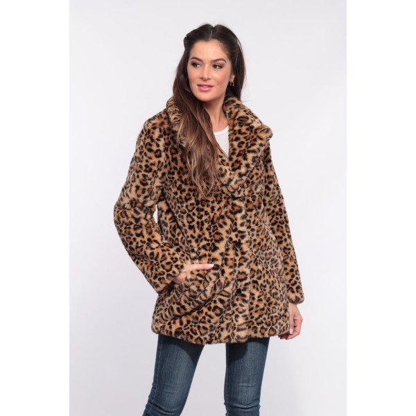 MANTEAU EN FAUSSE FOURRURE USER OAKWOOD LEOPARD 557