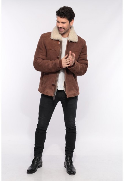 manteau cuir laine homme