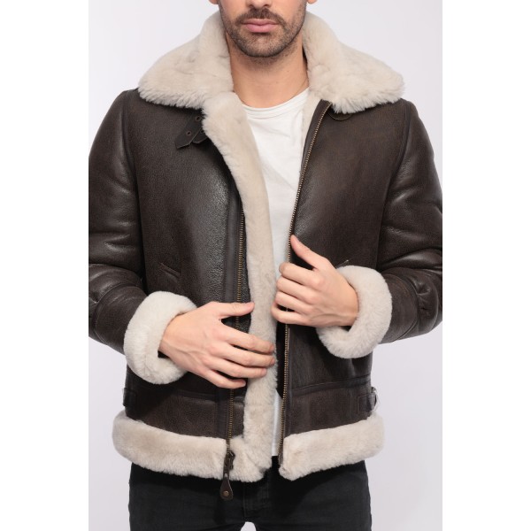  Blouson bombardier homme Schott LC 1259 marron