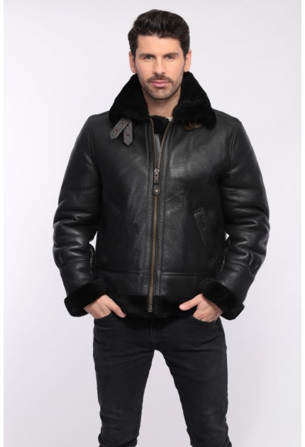  Blouson bombardier homme Schott LC 1259 noir