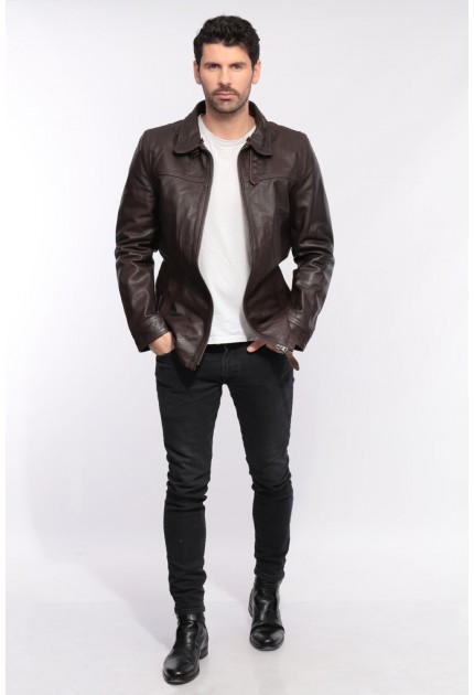 Veste cuir motard homme