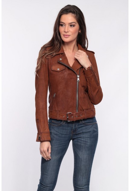 Veste En Cuir Femme, Style Moto, Blouson Cuir Femme, Rocker, Biker Veste CE  Pro