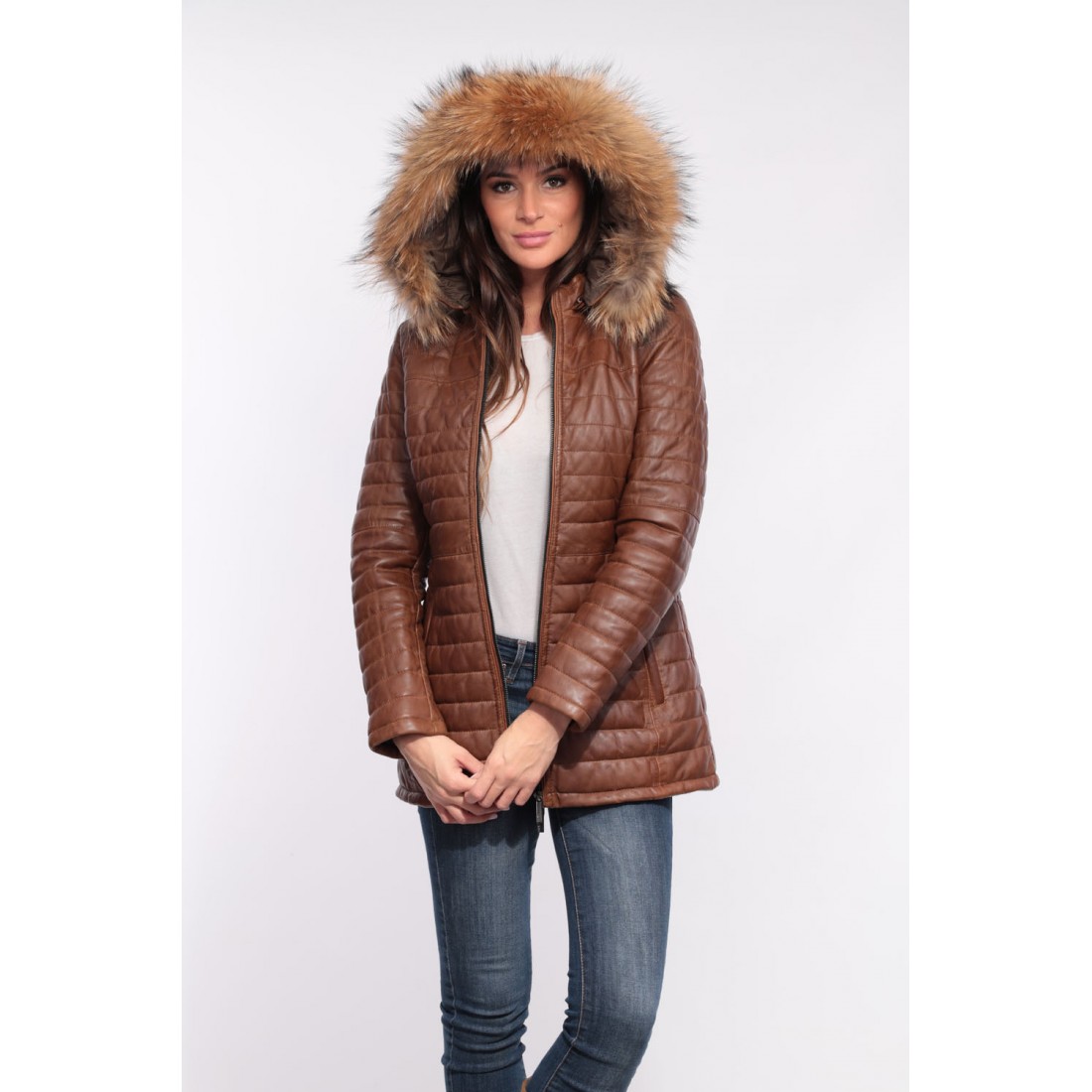 doudoune marron femme