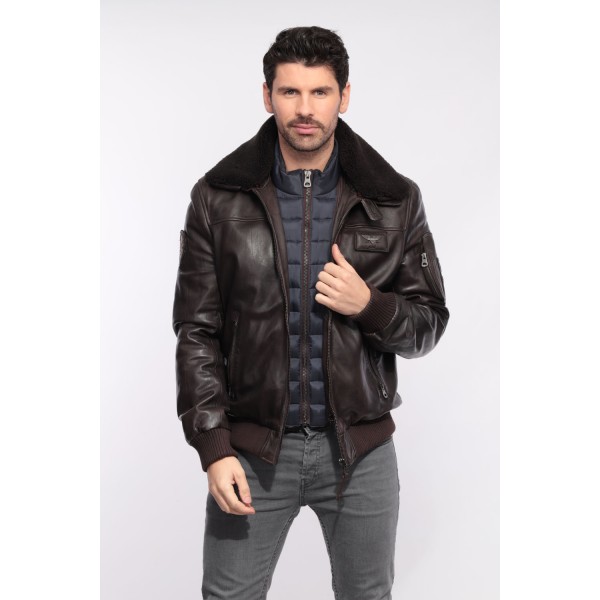 BLOUSON CUIR RAFAL YCON REDSKINS MARRON