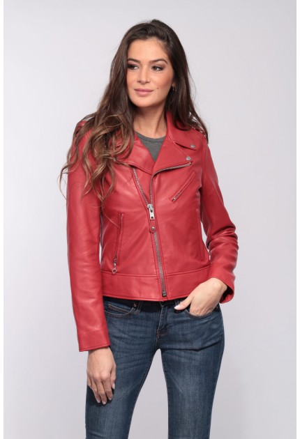 Veste En Cuir Femme, Style Moto, Blouson Cuir Femme, Rocker, Biker Veste CE  Pro