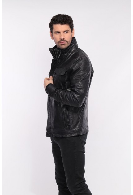 VESTE EN CUIR HOMME ANDERSON DAYTONA MIDNIGHT BLUE