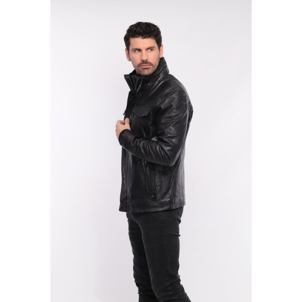 VESTE EN CUIR HOMME ANDERSON DAYTONA MIDNIGHT BLUE