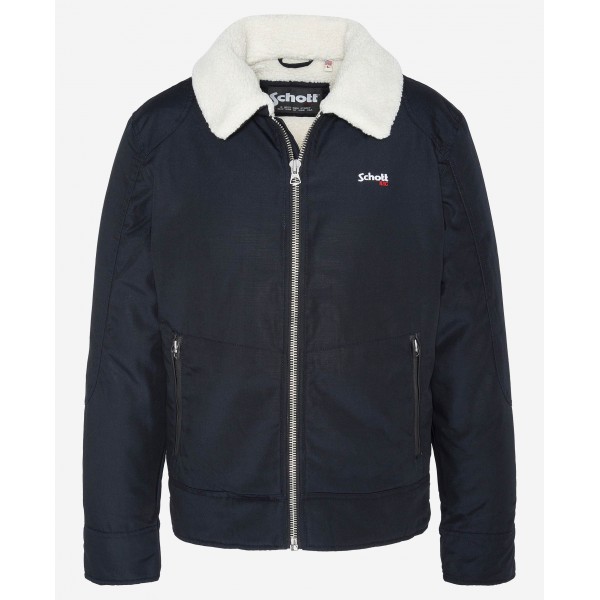 Blouson WORKER OKLA de Schott en textile homme couleur bleu navy