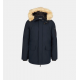 Parka mi longue capuche Nelson de Schott homme bleu marine