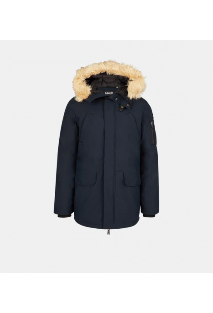 Parka mi longue capuche Nelson de Schott homme bleu marine