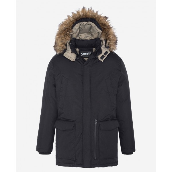  Parka CRUZ20 à capuche amovible de Schott homme - noir