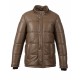DOUDOUNE CUIR VERITABLE TAG OAKWOOD HOMME MARRON CLAIR 503