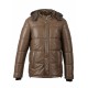 DOUDOUNE CUIR VERITABLE TAG OAKWOOD HOMME MARRON CLAIR 503