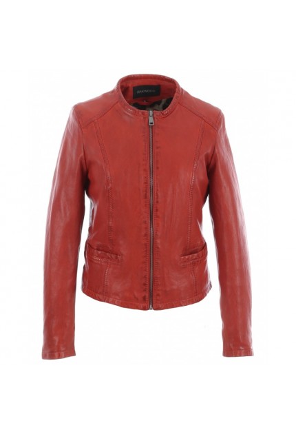 Blouson cuir femme Oakwood Penny rouge 538