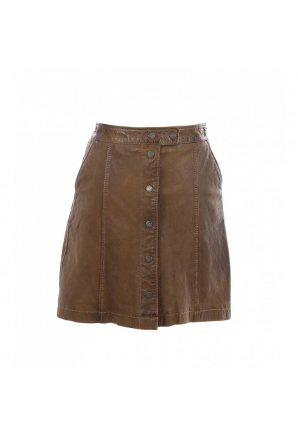 Jupe en cuir Oakwood Beckie fauve 510